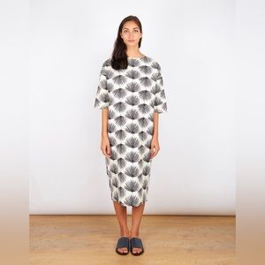 Linen print dress